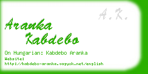 aranka kabdebo business card